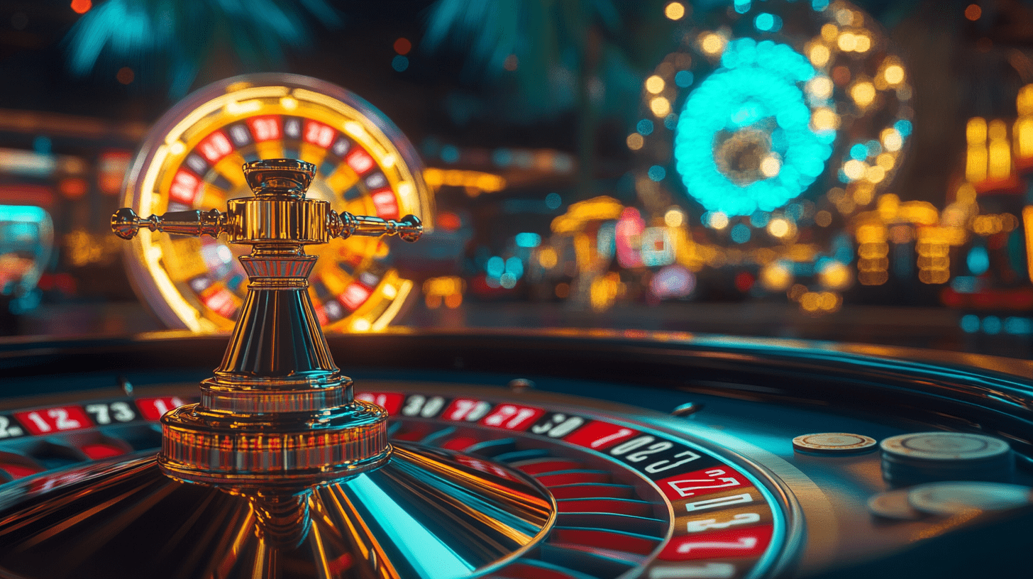 A futuristic virtual reality casino environment with immersive table games 